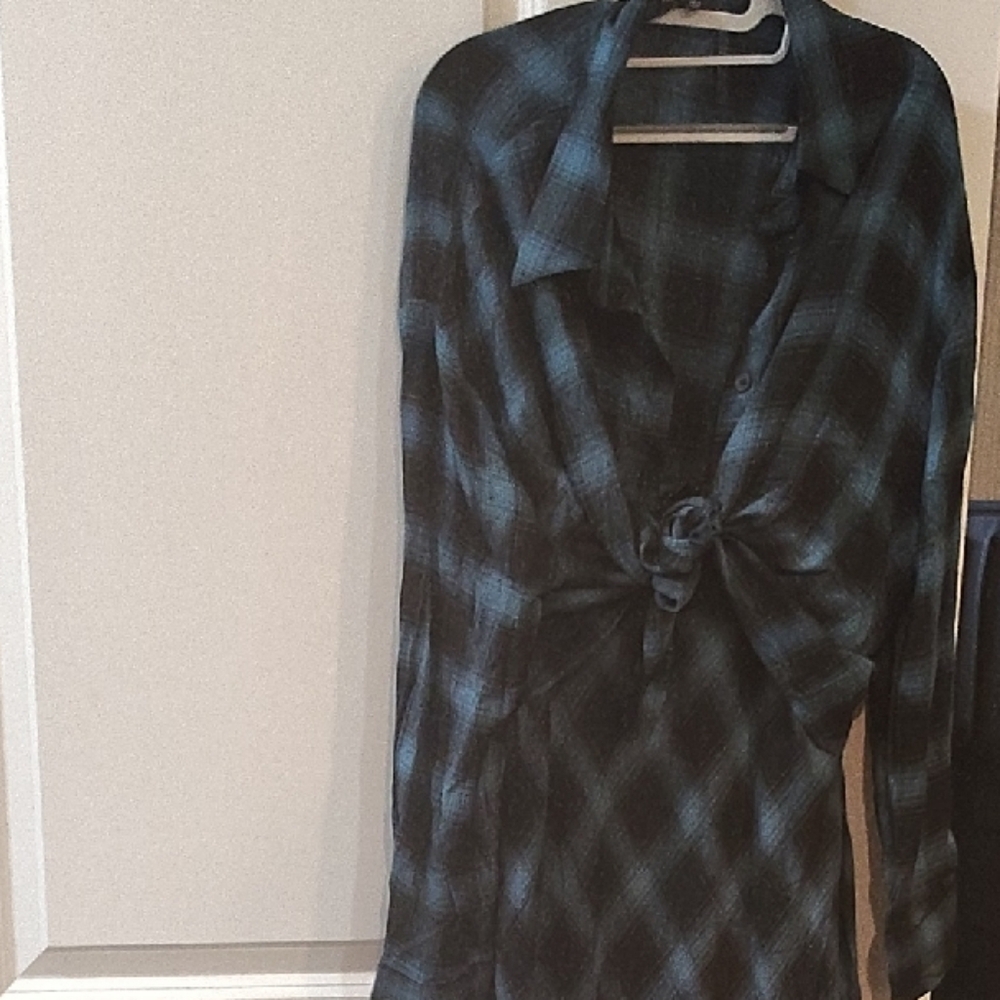 Fashion Nova Blue Plaid Maxi Dress